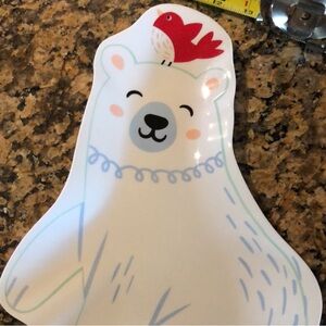 14 Winter Theme Polar Bear and Red Bird Decorative Plates